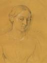 Johann Peter Krafft, Studie eines Mädchens, Bleistift auf Papier, weiß gehöht, 26 x 19,5 cm, Be…
