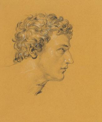 Johann Peter Krafft, Studie eines Kopfes, Bleistift auf Papier, weiß gehöht, 18 x 15 cm, Belved…