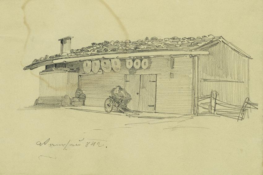 Johann Peter Krafft, Ramsau, 1842, Bleistift auf Tonpapier, 14 x 21 cm, Belvedere, Wien, Inv.-N…