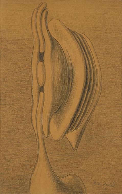 František Hudeček, Kopf, 1936, Kreide auf Papier, 43 × 27 cm, Dauerleihgabe Sammlung Rotter, Be…