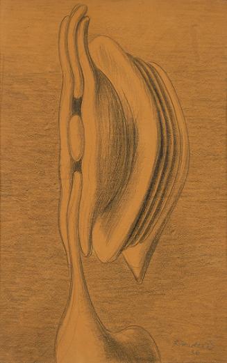 František Hudeček, Kopf, 1936, Kreide auf Papier, 43 × 27 cm, Dauerleihgabe Sammlung Rotter, Be…