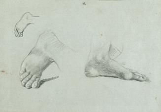 Johann Peter Krafft, Fußstudie, Bleistift auf Papier, 21 x 30 cm, Belvedere, Wien, Inv.-Nr. 940…
