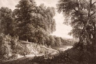 Friedrich Loos nach Jacques d´Arthois, Landschaft mit Reitern, 1820, Kupferstich, 39 x 49 cm, B…