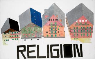 Siggi Hofer, Religion, 2010, Buntstift, Ölkreide, Tusche auf Papier, 150 × 238 cm, Belvedere, W…
