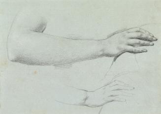 Johann Peter Krafft, Handstudie zu "Arindal und Daura", um 1820/1855, Bleistift auf Papier, 22,…