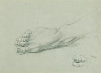 Johann Peter Krafft, Fußstudie zu "Arindal und Daura", um 1820/1855, Bleistift auf Papier, 22,5…