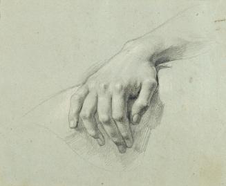 Johann Peter Krafft, Handstudie zu "Arindal und Daura", um 1820/1855, Bleistift auf Papier, 20 …
