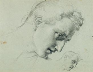 Johann Peter Krafft, Kopfstudie zu "Arindal und Daura", um 1820/1855, Bleistift auf Papier, 22 …
