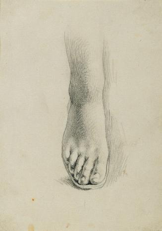 Johann Peter Krafft, Fußstudie zu "Arindal und Daura", um 1820/1855, Bleistift auf Papier, 15,5…
