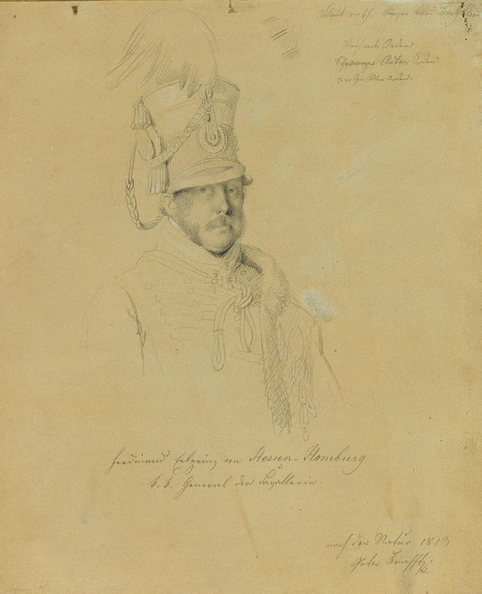 Johann Peter Krafft, Friedrich Erbprinz von Hessen-Homburg, 1813, Bleistift auf Papier, 26,7 × …