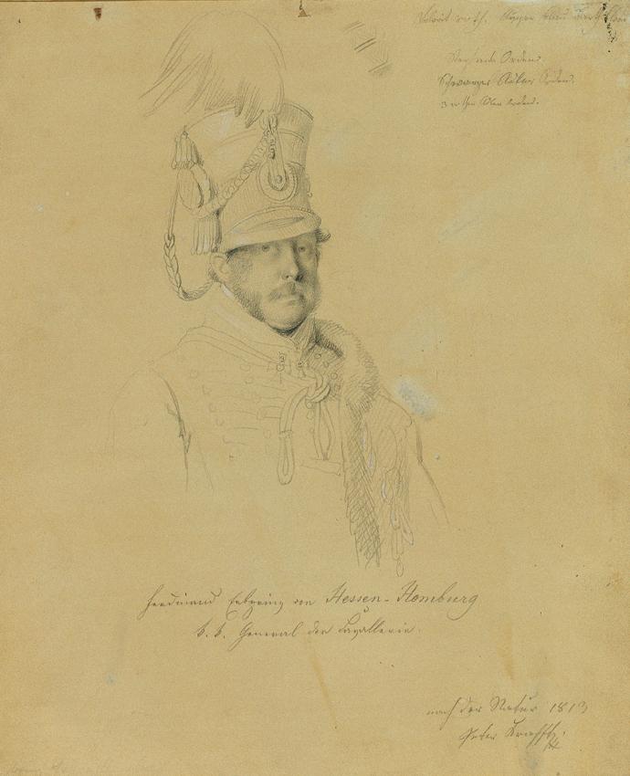 Johann Peter Krafft, Friedrich Erbprinz von Hessen-Homburg, 1813, Bleistift auf Papier, 26,7 ×  ...