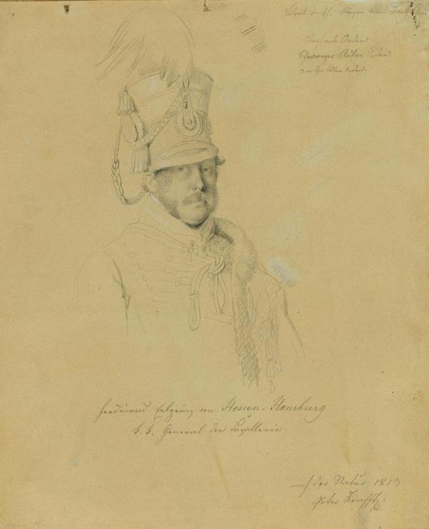 Johann Peter Krafft, Friedrich Erbprinz von Hessen-Homburg, 1813, Bleistift auf Papier, 26,7 × …