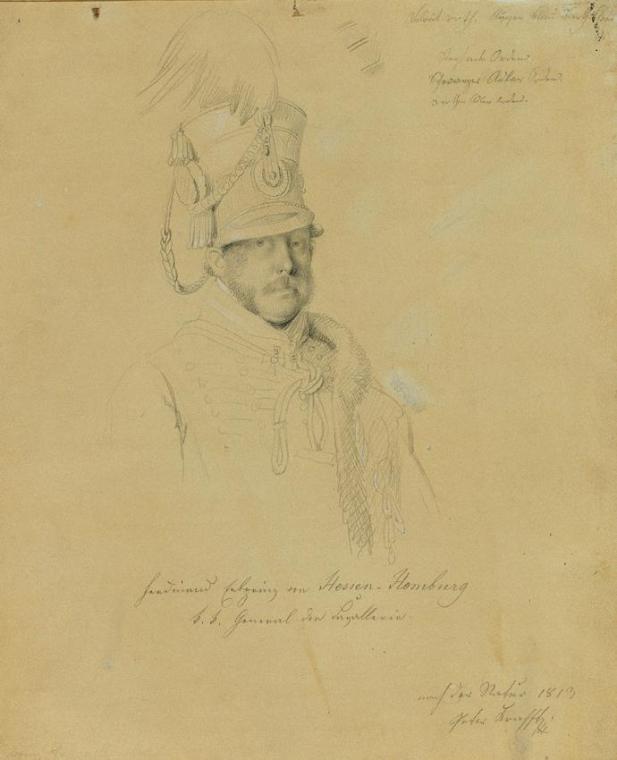 Johann Peter Krafft, Friedrich Erbprinz von Hessen-Homburg, 1813, Bleistift auf Papier, 26,7 ×  ...