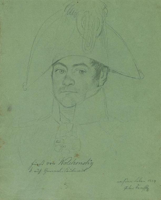 Johann Peter Krafft, Fürst von Wolchonsky (Porträtstudie zu "Siegesmeldung des Fürsten Schwarze…