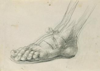 Johann Peter Krafft, Sandalenstudie zu "Rüdiger und Angelika", um 1842, Bleistift auf Papier, B…