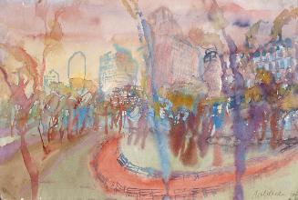 Kurt Moldovan, New York, Central Park - Frühling, 1967, Aquarell auf Papier, 32 × 46 cm, Belved ...