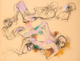 Gerhart Frankl, Vier liegende Figuren, 1962, Kohle, Pastell und Gouache auf Papier, 48 × 63 cm,…