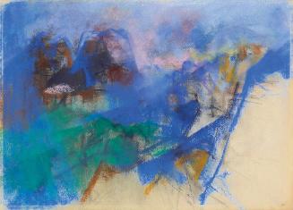 Gerhart Frankl, Dolomiten – Frühling, 1961, Kohle, Pastell und Gouache auf Papier, 40,5 × 56 cm…