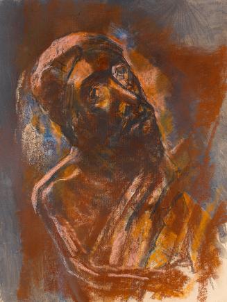 Gerhart Frankl, Adam von Hildesheim I, 1962, Kohle, Pastell und Gouache auf Papier, 63,2 × 48,5…