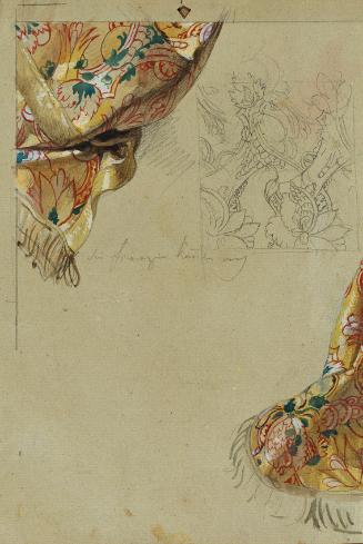 Johann Peter Krafft, Studie einer Draperie, undatiert, Deckfarben auf Papier, 30,2 × 20,5 cm, B…