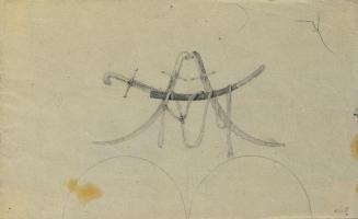 Johann Peter Krafft, Studie mit Säbeln, Bleistift auf Papier, 12,5 x 21 cm, Belvedere, Wien, In…