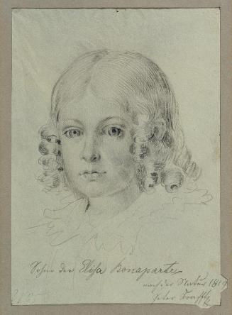 Johann Peter Krafft, Sohn der Elisa Bonaparte, 1819, Bleistift auf Papier, 17,5 x 12,2 cm, Belv…