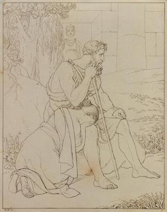 Johann Peter Krafft, Oedipus und Antigone, Feder auf Papier, 23 x 18,2 cm, Belvedere, Wien, Inv…