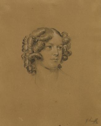 Johann Peter Krafft, Porträtstudie zum "Einzug nach dem Pariser Frieden", vor 1828, Bleistift a…