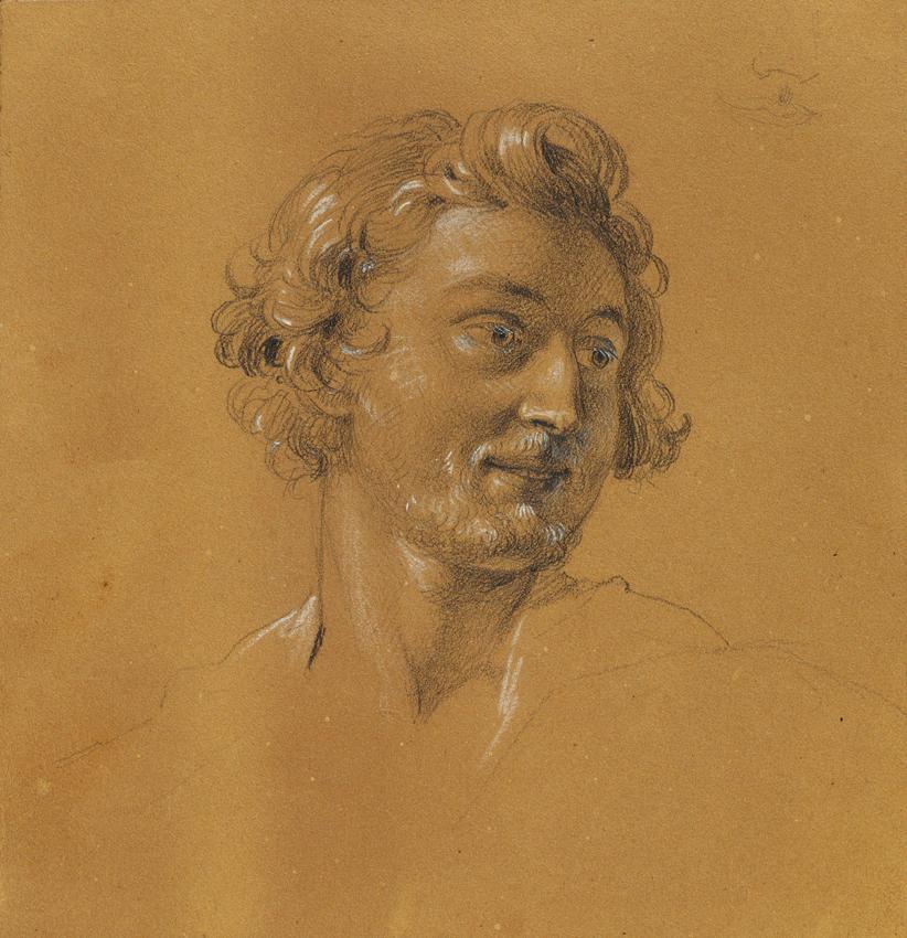 Johann Peter Krafft, Studie zu "Rüdiger und Angelika", um 1842, Bleistift auf Papier, weiß gehö…