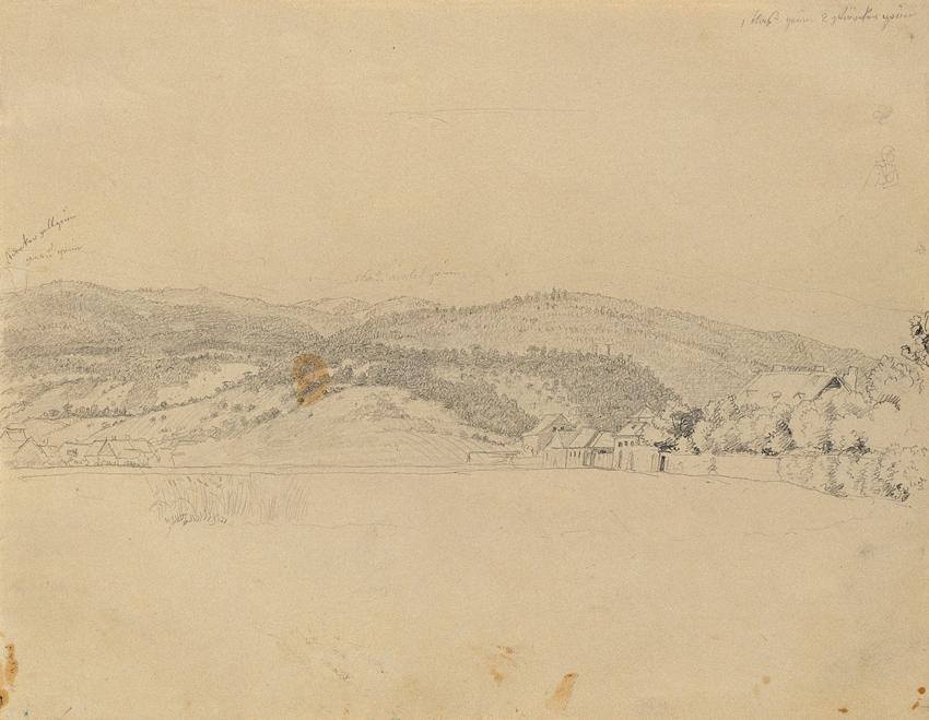 Johann Peter Krafft, Landschaft bei Baden (Studie zu "Kaiser Franz folgt dem Sarg eines Armen") ...