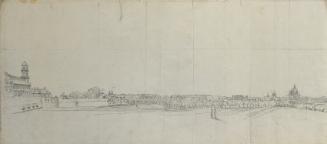 Johann Peter Krafft, Blick über die südlichen Vorstädte von Wien, Bleistift auf Papier, 32 x 73…