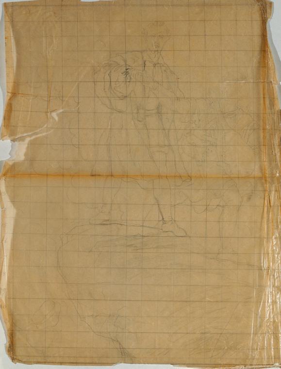 Johann Peter Krafft, Manfred und der Gemsenjäger, um 1821, Bleistift, 38,5 × 31 cm, Belvedere, …