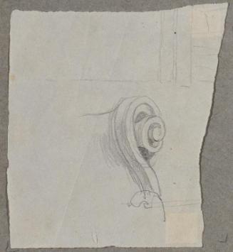 Johann Peter Krafft, Brunnenanlage im Pfirsichgarten des Oberen Belvederes: Detail, um 1850, Bl…