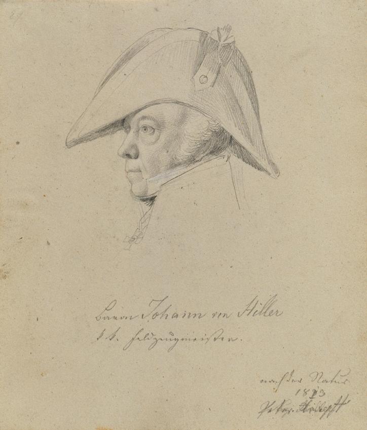 Johann Peter Krafft, Studie zu "Erzherzog Karl mit seinem Stab in der Schlacht bei Aspern" (Bar…