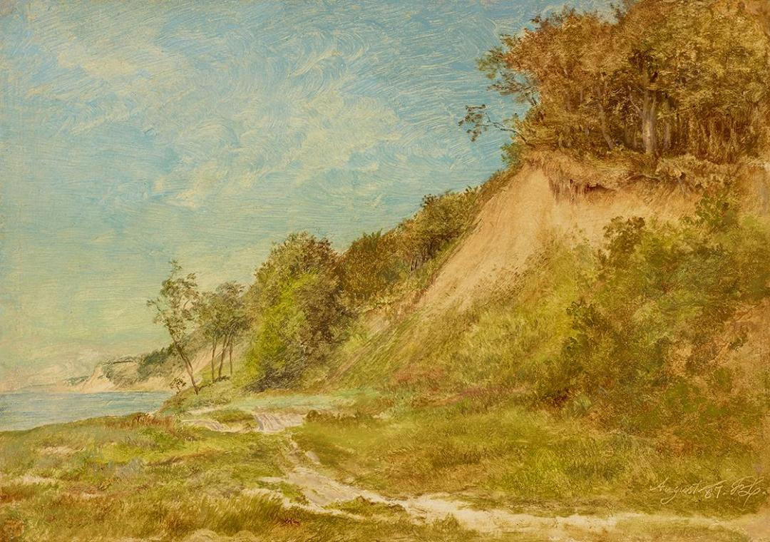 Friedrich Loos, Dünenstrand an der Ostsee, 1887, Öl auf Papier auf Karton, 24 x 34 cm, Belveder ...