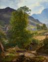 Friedrich Loos, Die Ramsau bei Berchtesgaden (Detail), 1836, Öl auf Leinwand, 58 x 73,5 cm, Bel…