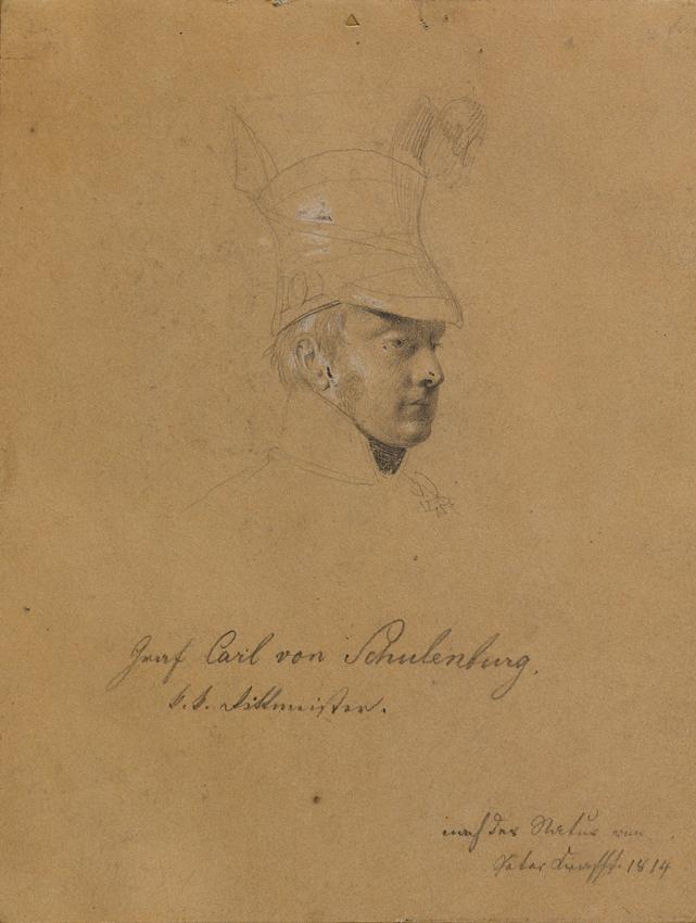 Johann Peter Krafft, Graf Carl von Schulenburg, Porträtstudie zu "Siegesmeldung des Fürsten Sch ...