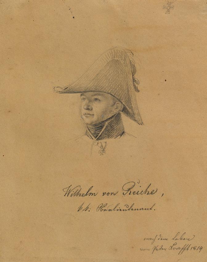Johann Peter Krafft, Wilhelm von Reiche, Porträtstudie zu "Siegesmeldung des Fürsten Schwarzenb…