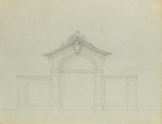 Johann Peter Krafft, Brunnenanlage im Pfirsichgarten des Oberen Belvederes, um 1850, Bleistift …