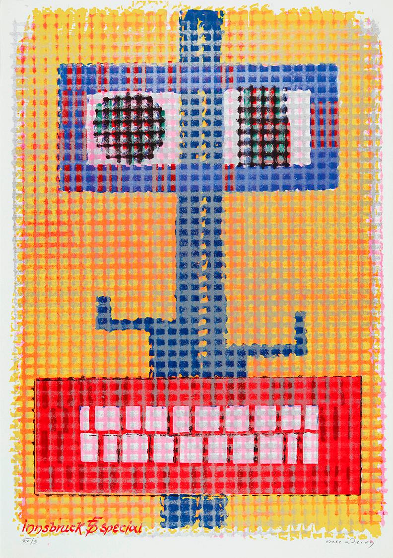 Marc Adrian, Innsbruck Special, 1975, Serigrafie auf Papier, 65 × 46 cm, Schenkung Sammlung Die…