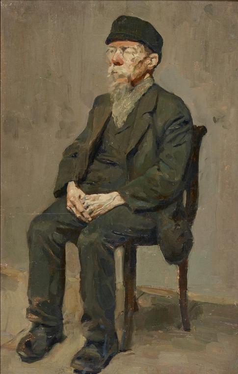 Emil Orlik, Chinese, um 1902, Öl auf Karton, 70 × 44 cm, Belvedere, Wien, Inv.-Nr. 11239