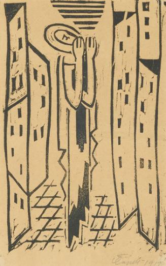 Josef Čapek, Trauer, 1919, Druck, 22,3 × 13,7 cm, Dauerleihgabe Sammlung Rotter, Belvedere, Wie…