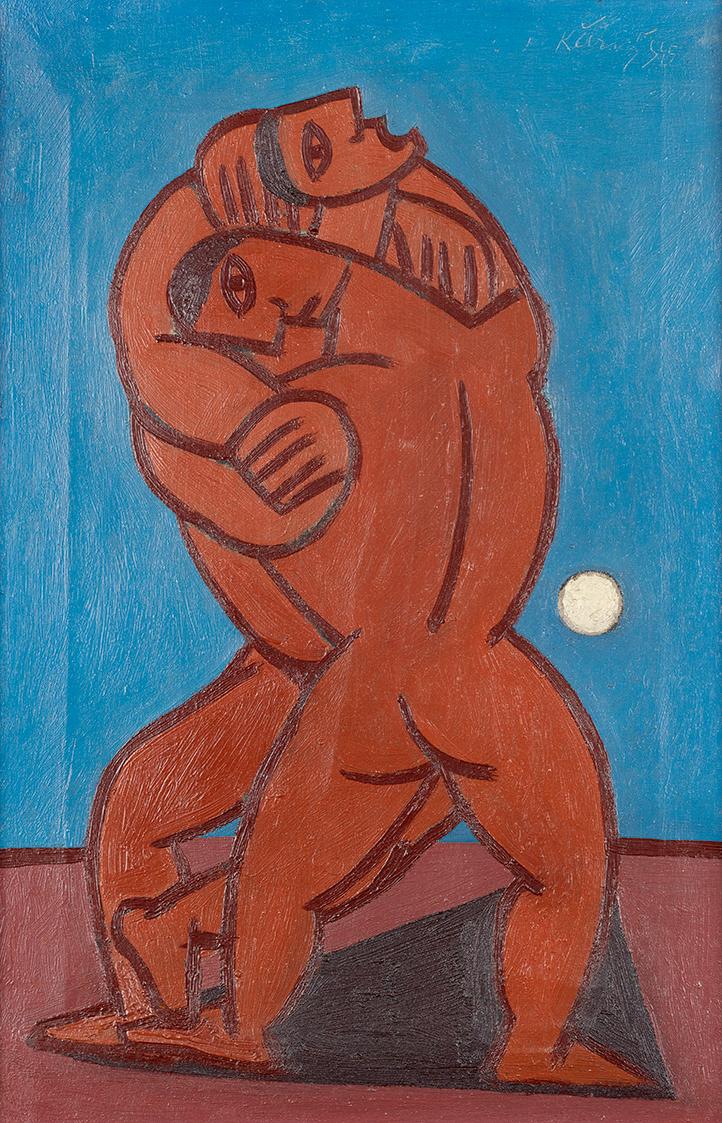 Karel Cerny, Ringer, 1945, Öl, 60 × 40,5 cm, Dauerleihgabe Sammlung Rotter, Belvedere, Wien, In…