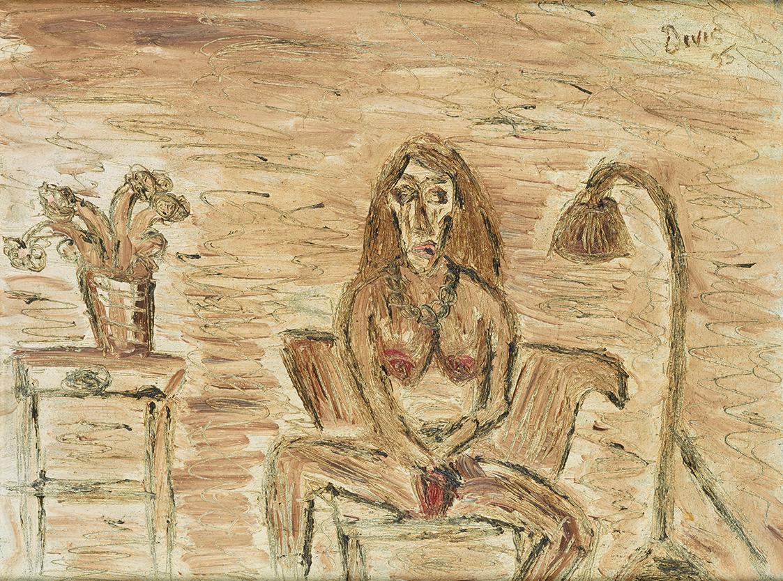 Alén Divis, Interieur (Hure), 1935, Öl auf Leinwand, 25,5 × 34 cm, Dauerleihgabe Sammlung Rotte…