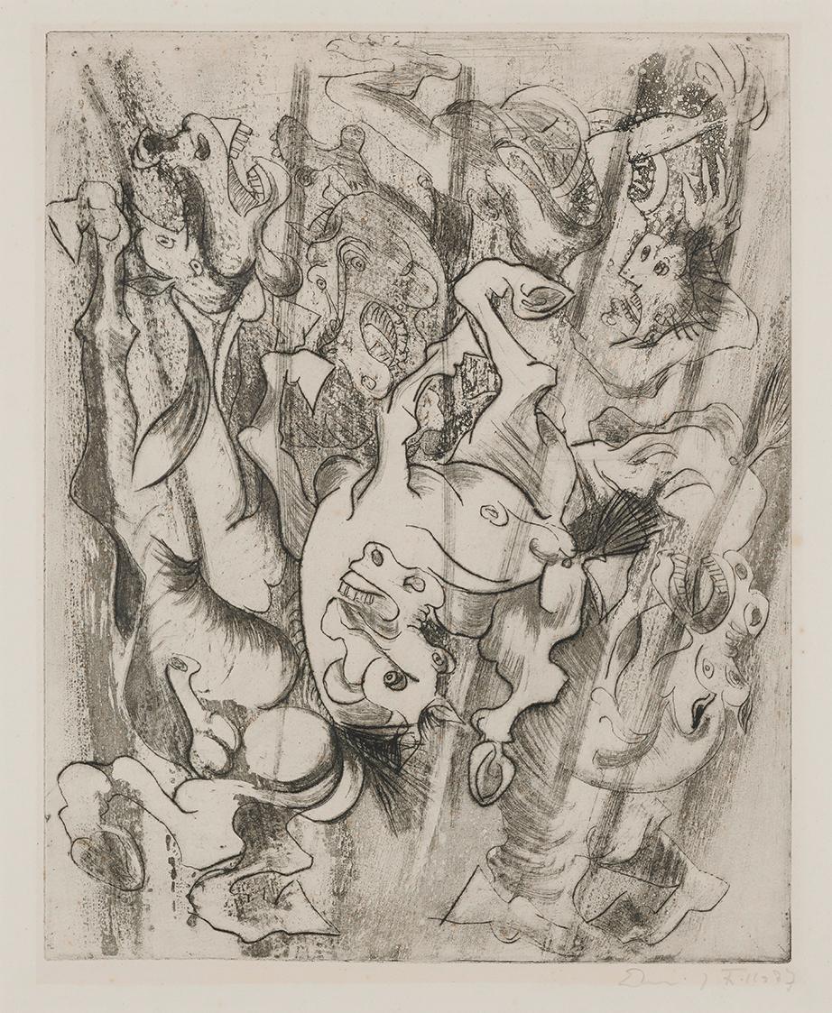 Emil Filla, Phaethons Sturz, 1937, Druck, 41 × 32,7 cm, Dauerleihgabe Sammlung Rotter, Belveder…