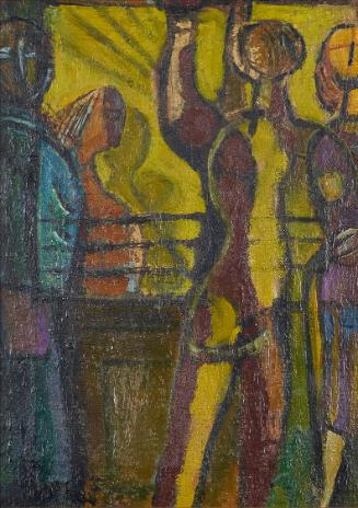 Jan Kotík, In der Straßenbahn, 1942/1948, Öl, 33,5 × 24,5 cm, Dauerleihgabe Sammlung Rotter, Be…
