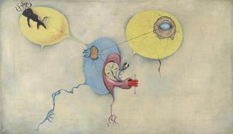 Mikoláš Medek, Ruhm der Geburt, 1945/1949, Öl auf Leinwand, 34 × 67 cm, Dauerleihgabe Sammlung …