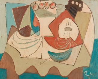 Zdeněk Rykr, Stillleben mit Äpfeln, 1937/1939, Öl auf Leinwand, 40 × 50,5 cm, Dauerleihgabe Sam…