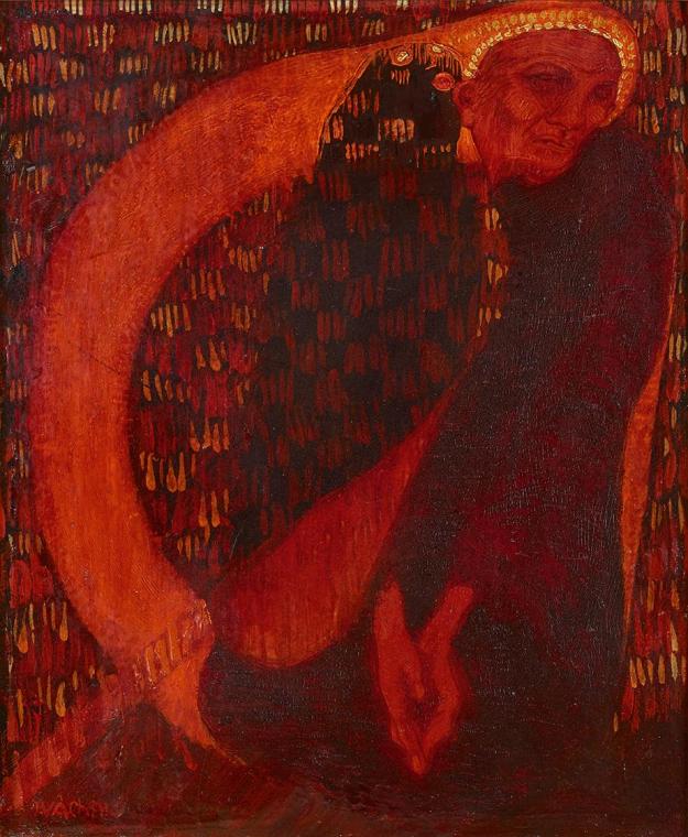 Josef Váchal, Gebet, 1905/1909, Öl auf Faserkarton, 35 × 30 cm, Dauerleihgabe Sammlung Rotter, …