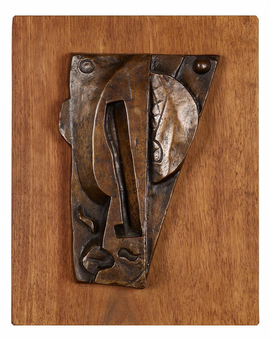 Otto Gutfreund, Kopf, 1919, Relief, Nachguss, Bronze, 35 × 28 × 8 cm, Dauerleihgabe Sammlung Ro ...